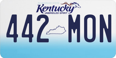 KY license plate 442MON