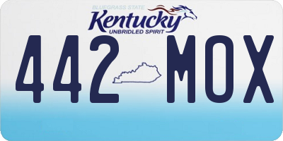 KY license plate 442MOX