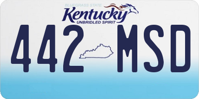 KY license plate 442MSD