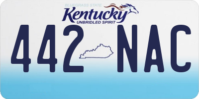 KY license plate 442NAC