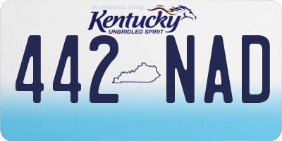 KY license plate 442NAD