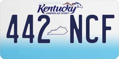 KY license plate 442NCF