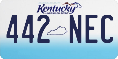 KY license plate 442NEC