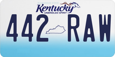 KY license plate 442RAW