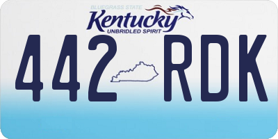 KY license plate 442RDK