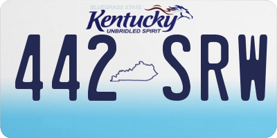 KY license plate 442SRW