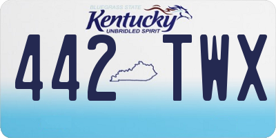 KY license plate 442TWX