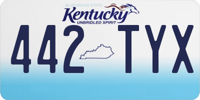 KY license plate 442TYX