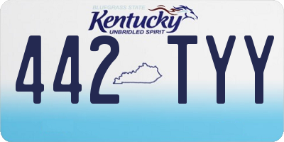 KY license plate 442TYY