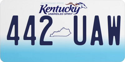 KY license plate 442UAW