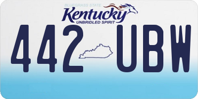 KY license plate 442UBW