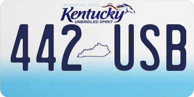 KY license plate 442USB