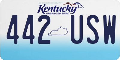 KY license plate 442USW