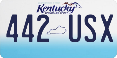 KY license plate 442USX