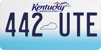 KY license plate 442UTE