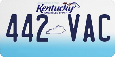 KY license plate 442VAC