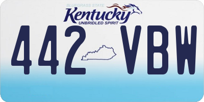 KY license plate 442VBW
