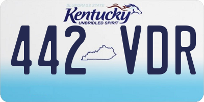 KY license plate 442VDR