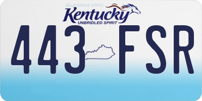 KY license plate 443FSR
