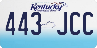 KY license plate 443JCC