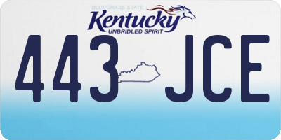 KY license plate 443JCE