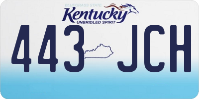 KY license plate 443JCH