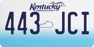 KY license plate 443JCI