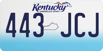 KY license plate 443JCJ