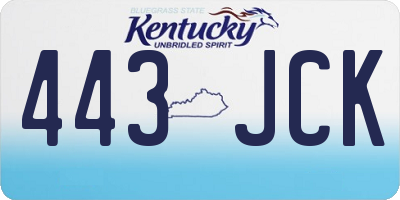 KY license plate 443JCK