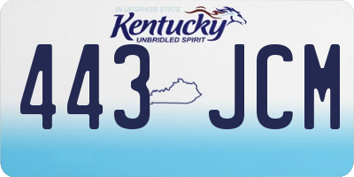KY license plate 443JCM