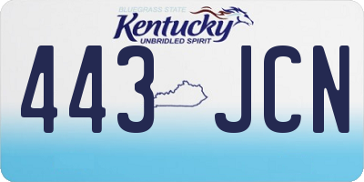 KY license plate 443JCN