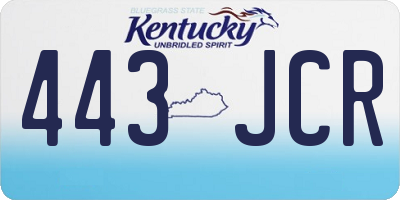 KY license plate 443JCR
