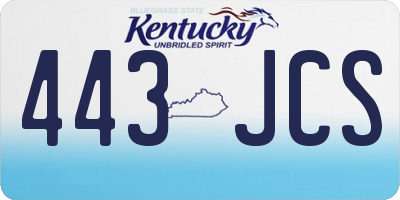 KY license plate 443JCS