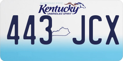 KY license plate 443JCX