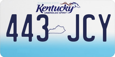 KY license plate 443JCY