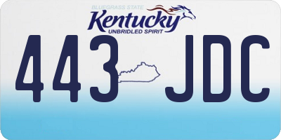 KY license plate 443JDC