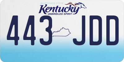 KY license plate 443JDD