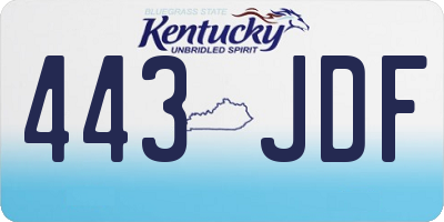 KY license plate 443JDF