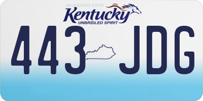 KY license plate 443JDG