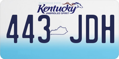 KY license plate 443JDH