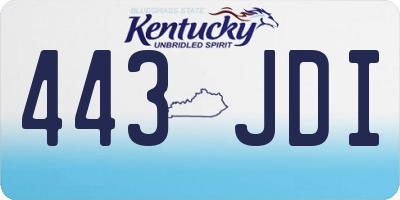 KY license plate 443JDI