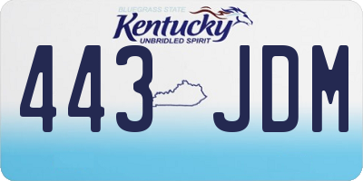 KY license plate 443JDM