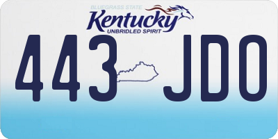 KY license plate 443JDO