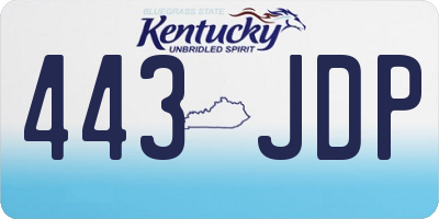 KY license plate 443JDP