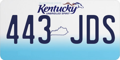 KY license plate 443JDS