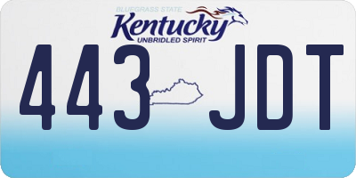 KY license plate 443JDT