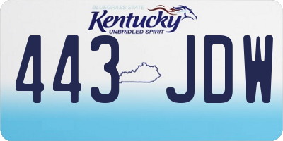KY license plate 443JDW