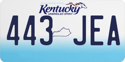 KY license plate 443JEA