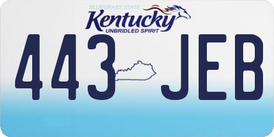 KY license plate 443JEB