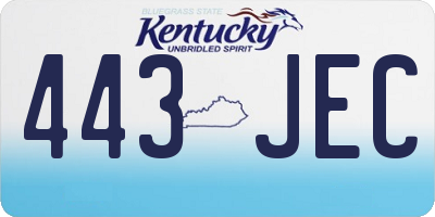 KY license plate 443JEC